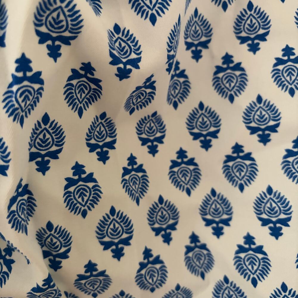Talbots Perfect Skimmer Pants Size 10 Blue White Cotton - Picture 8 of 11